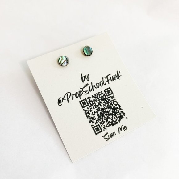 Mini green iridescent stone stud earrings - Picture 1 of 3